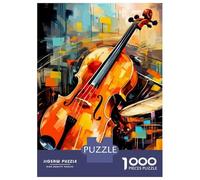 Rompecabezas para Adultos De 1000 Piezas Abstract Violin and Drums Painting Rompecabezas para Adultos Juego De Ingenio Regalos para Mujeres 70x50cm/1000pcs
