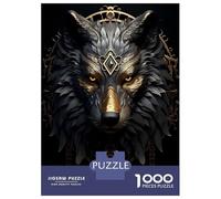 Rompecabezas para Adultos De 1000 Piezas Abstract Wolve Head Wolf Rompecabezas para Adolescentes Juego Familiar Carrera De Velocidad Manual Cumpleaños 70x50cm/1000pcs