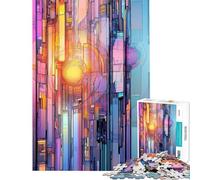 Rompecabezas para Adultos de 1000 Piezas Abstracto Tokio Ayuda a ejercitar el Cerebro Actividades Familiares Juego Educativo para Mayores de 14 años (50x75cm)