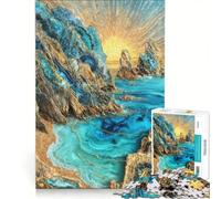 Rompecabezas para Adultos de 1000 Piezas Acantilados al Atardecer Arte Kintsugi Juegos relajantes para Pasar el Tiempo en casa Un Gran Regalo para los Amantes de los Videojuegos 50x75cm