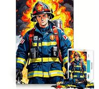 Rompecabezas para Adultos de 1000 Piezas Acción de Bomberos Valientes,diseño de Corte Fino,Actividad para la Mente,Tiempo de Paz,Juego,decoración navideña (38x26cm)
