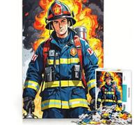 Rompecabezas para Adultos de 1000 Piezas: Acción de Valientes Bomberos, Juguetes antiestrés, difícil y desafiante, Juego de Hermoso diseño de 38x52cm