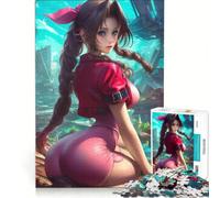 Rompecabezas para Adultos de 1000 Piezas: Aerith Gainsborough en una Ciudad en ruinas, Juego Imposible, Ideal para Pasar el Tiempo en Vacaciones, cumpleaños y Navidad 38x26cm
