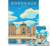 Rompecabezas para Adultos de 1000 Piezas Affiche Bordeaux Miroir D'Eau, Juegos Familiares, análisis y lógica, para Mejorar el Amor Entre Parejas 50x75cm