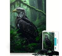 Rompecabezas para Adultos de 1000 Piezas Águila Calva en el Bosque Arte de Corte preciso Actividad Mental Divertido Juego para Relajarse Arte navideño para el hogar (50x75cm)