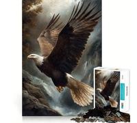 Rompecabezas para Adultos de 1000 Piezas Águila Calva en Vuelo,Bordes impecables,Juguete Divertido para ejercitar la Mente,Escena navideña acogedora y entretenida (50x75cm)