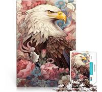 Rompecabezas para Adultos de 1000 Piezas águila Calva Entre Flores Desafío difícil para aliviar el estrés Buen Regalo 75x50cm