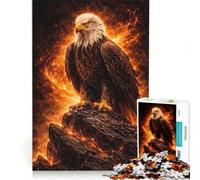 Rompecabezas para Adultos de 1000 Piezas Águila en Llamas, Juegos relajantes, interacción Entre Padres e Hijos, colección de Artistas, Bellas Artes 38x52cm