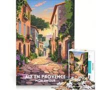 Rompecabezas para Adultos de 1000 Piezas Aix En Provence Mon Amour, decoración de Pared de Juguete, Divertido y con Humor, cumpleaños y Navidad 50x75cm