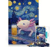 Rompecabezas para Adultos de 1000 Piezas Ajolote con Cerveza en una Noche Estrellada Diseño Limpio y Decorativo Juguete Que desafía la Mente Ideal para Momentos de Ocio y como Regalo de cumpleaños