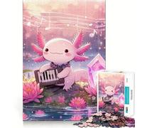 Rompecabezas para Adultos de 1000 Piezas Ajolote Tocando el Piano en un Estanque Decoración práctica y Elegante Juguete Que desafía la Mente Ideal para Momentos de Ocio y diversión Regalo