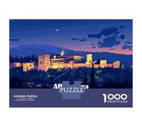 Rompecabezas para Adultos De 1000 Piezas Alhambra, Spain at Night Rompecabezas para Adultos Juego De Ingenio Aliviador del Estrés Actividades Divertidas En Casa 52x38cm/1000pcs