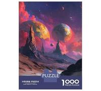 Rompecabezas para Adultos De 1000 Piezas Alien Landscape with Planets Rompecabezas para Adultos Juegos Familiares Mejoran La Memoria Reducción del Estrés Regalos 52x38cm/1000pcs