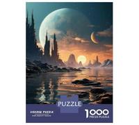 Rompecabezas para Adultos De 1000 Piezas Alien Planet Sunset Landscape Rompecabezas para Adolescentes Juguetes De Bricolaje Corte De Precisión Difícil Y Desafiante 52x38cm/1000pcs