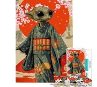 Rompecabezas para Adultos de 1000 Piezas Alienígena con Kimono Ukiyo-e Rompecabezas de 1000 Piezas para decoración del hogar Juguetes de análisis y lógica Regalos para Amigos y Familiares (38x52cm)