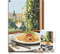 Rompecabezas para Adultos de 1000 Piezas: Almuerzo Italiano Junto a la Ventana Un pasatiempo Tranquilo y satisfactorio Juguete de Corte de precisión Entrelazado Tamaño: 38x52cm