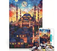 Rompecabezas para Adultos de 1000 Piezas: Amanecer Radiante de Estambul Juego práctico para Pasar el Tiempo Durante Las Vacaciones en casa Incluye póster y Hoja de Preguntas a Juego 50x75cm