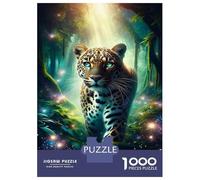 Rompecabezas para Adultos De 1000 Piezas Amazon Jungle Leopard Art Print Rompecabezas para Adultos Juegos De Relajación Análisis Y Lógica Cumpleaños Y Navidad 38x26cm/1000pcs