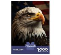 Rompecabezas para Adultos De 1000 Piezas American Bald Eagle Flag Rompecabezas para Adultos Juego Familiar Decoración Perfecta Cumpleaños Y Navidad 70x50cm/1000pcs