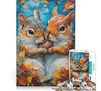 Rompecabezas para Adultos de 1000 Piezas Amor por Las Ardillas Juegos Familiares diversión en Familia cumpleaños y Navidad 50x75cm