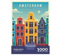 Rompecabezas para Adultos De 1000 Piezas Amsterdam Netherlands Travel Rompecabezas para Adolescentes Juego Práctico Decoración del Hogar 38x26cm/1000pcs