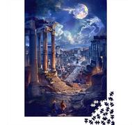 Rompecabezas para Adultos De 1000 Piezas Ancient City Ruins Under Moonlight Rompecabezas para Adultos Juguetes Antiestrés Decoración Actividades Divertidas En Casa 52x38cm/1000pcs