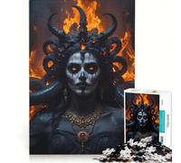 Rompecabezas para Adultos de 1000 Piezas: Ángel de la Muerte, Mujer Demonio, Juego de ingenio, Desafío exigente, Regalos para Amigos y Familiares 50x75cm