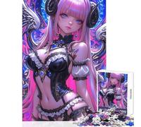 Rompecabezas para Adultos de 1000 Piezas Ángel Demonio Chica Anime Rompecabezas de 1000 Piezas Juguetes de decoración para el hogar Regalo de cumpleaños Desafío difícil (38x52cm)
