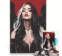Rompecabezas para Adultos de 1000 Piezas Ángel Oscuro gótico, Chica EMO, Juguetes antiestrés, decoración Perfecta, Regalos de cumpleaños y únicos 38x52cm