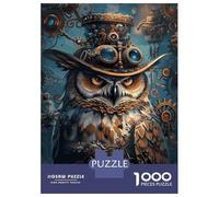 Rompecabezas para Adultos De 1000 Piezas Animal Steampunk Owl Rompecabezas para Adultos Juego Práctico Montaje De Patrones Cumpleaños Y Navidad 52x38cm/1000pcs
