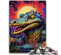 Rompecabezas para Adultos de 1000 Piezas, Animales difíciles, cocodrilos del Nilo, Rompecabezas para Adultos, antiestrés, para Pasar el rato, Juguetes de decoración del hogar (26x38cm)