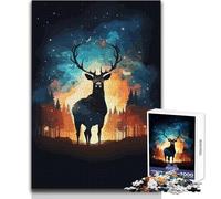 Rompecabezas para Adultos de 1000 Piezas, Animales, Naturaleza, Ciervos, Cosmos, Juegos Familiares, una Obra de Arte, Regalos para Amigos Secretos, tamaño 50x75cm