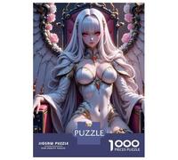 Rompecabezas para Adultos De 1000 Piezas Anime Angel on Throne with Roses Rompecabezas Antiestrés Juguetes Divertidos Y Humorísticos Actividades Divertidas En Casa, 70x50cm/1000pcs