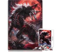 Rompecabezas para Adultos de 1000 Piezas, Anime Blood Moon Wolf, Juego Educativo, Divertido y Divertido, Juguetes antiestrés, tamaño 38x26cm