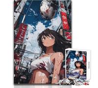 Rompecabezas para Adultos de 1000 Piezas, Anime CityGirl en un Entorno Urbano, Juego Educativo Familiar, decoración, Gran Regalo, tamaño 50x75cm