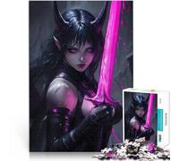 Rompecabezas para Adultos de 1000 Piezas Anime Cybergirl Guerrera Malvada Juguetes de Juego desafiantes Regalos de cumpleaños 75x50cm