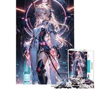 Rompecabezas para Adultos de 1000 Piezas Anime CyberGirl Neon Dream Ayuda a ejercitar el Cerebro Actividades Familiares Juego Educativo para Mayores de 14 años (38x26cm)