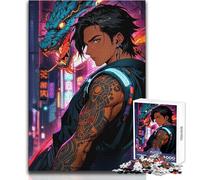 Rompecabezas para Adultos de 1000 Piezas, Anime Cyberpunk Cyborg Boy, Juego Educativo Familiar, Aprendizaje, Gran Regalo, tamaño 50x75cm