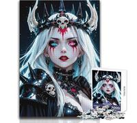 Rompecabezas para Adultos de 1000 Piezas, Anime Dark Queen con Corona, Juego Educativo Familiar, decoración, Gran Regalo, tamaño 38x26cm