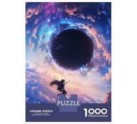 Rompecabezas para Adultos De 1000 Piezas Anime Girl Falling Towards Black Hole Rompecabezas para Adultos Juegos Relajantes Decoración del Hogar Desafío Educativo 52x38cm/1000pcs