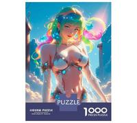 Rompecabezas para Adultos De 1000 Piezas Anime Girl in White Swimsuit Rompecabezas para Adultos Juego De Ingenio Regalos para Mujeres 38x26cm/1000pcs