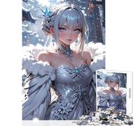 Rompecabezas para Adultos de 1000 Piezas Anime Snow Queen Juguete Educativo Regalo Divertido para Juegos educativos difícil y desafiante tamaño 38x52cm