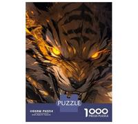 Rompecabezas para Adultos De 1000 Piezas Anime Tiger Glowing Eyes Rompecabezas para Adultos Juego De Ingenio Patrón De Ensamblaje Regalos para Amigos Y Familiares 38x26cm/1000pcs