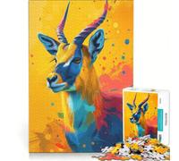 Rompecabezas para Adultos de 1000 Piezas Antílope Veloz como un Rayo Juegos educativos decoración de Pared Regalo de cumpleaños Regalos de Viaje 38x26cm
