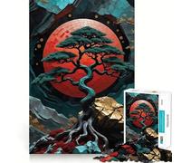 Rompecabezas para Adultos de 1000 Piezas,árbol bonsái,Arte Kintsugi,articulaciones Finas,Divertido,Actividad Mental Inteligente,Juego Relajante,Regalo navideño Tranquilo 50x75cm