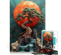 Rompecabezas para Adultos de 1000 Piezas Árbol bonsái con Cascada,diseño de Encaje Ideal para Jugar a concentrarse,Relajarse o como Regalo de cumpleaños 50x75cm