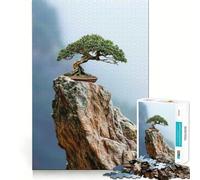 Rompecabezas para Adultos de 1000 Piezas Árbol bonsái en un Pico rocoso,Arte de Corte Fino,desafío Inteligente y Divertido,Juego para Momentos de Tranquilidad,Regalo de cumpleaños para Aficionados