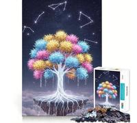 Rompecabezas para Adultos de 1000 Piezas Árbol Celestial con Constelaciones Diseño nítido y Divertido Juego Relajante Regalo Ideal para Navidad (38x26cm)