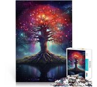 Rompecabezas para Adultos de 1000 Piezas árbol cósmico de la Vida Desafío difícil para aliviar el estrés Gran Regalo para Juegos 38x26cm