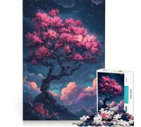 Rompecabezas para Adultos de 1000 Piezas Árbol de la Soledad Entre Las Nubes Juegos de relajación Reto para completar Lista de Deseos con Papá Noel 38x52cm